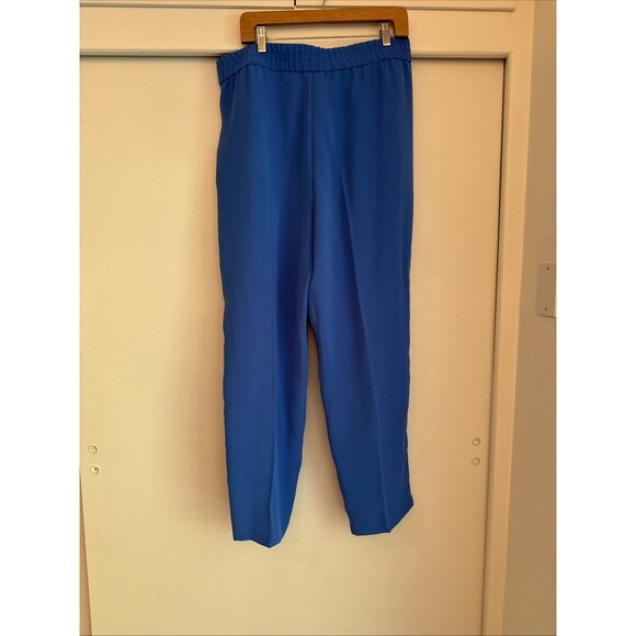 St. John 2pc Long Sleeve Top & Trouser Pants Set Size Large Caspian Blue Casual - Picture 7 of 9